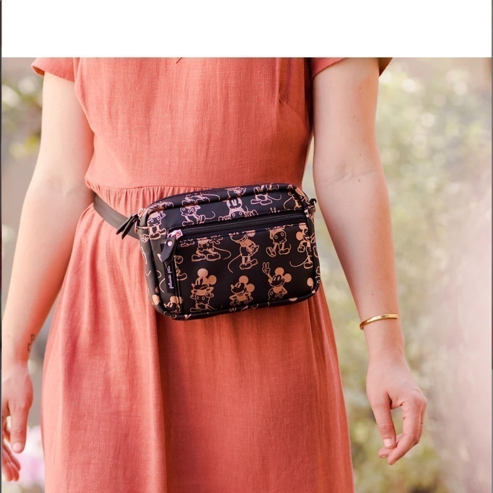 Petunia Pickle Bottom/ Mickey Mouse Rose Gold Convertible Belt Bag. - Picture 2 of 12